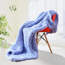 Load image into Gallery viewer, Chunky Knit Blanket Soft Handmade Knitting Throw