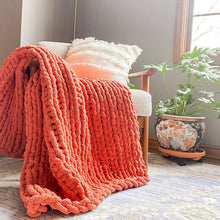 Load image into Gallery viewer, Handmade Chunky Knit Blanket