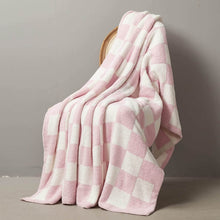 Load image into Gallery viewer, Ultra Soft Fluffy Knitted Throw Blanket , Checkered Bed Blanket for Sofa Couch Bed