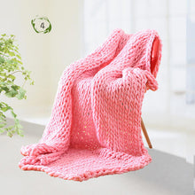 Load image into Gallery viewer, Chunky Knit Blanket Soft Handmade Knitting Throw