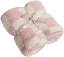 Load image into Gallery viewer, Ultra Soft Fluffy Knitted Throw Blanket , Checkered Bed Blanket for Sofa Couch Bed