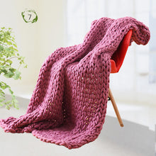 Load image into Gallery viewer, Chunky Knit Blanket Soft Handmade Knitting Throw