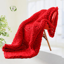 Load image into Gallery viewer, Chunky Knit Blanket Soft Handmade Knitting Throw
