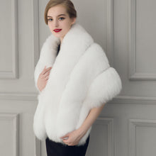 Load image into Gallery viewer, Faux Fur Shawl Wrap Stole Shrug Winter Bridal Wedding Cover Up