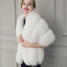 Load image into Gallery viewer, Faux Fur Shawl Wrap Stole Shrug Winter Bridal Wedding Cover Up