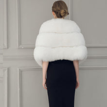 Load image into Gallery viewer, Faux Fur Shawl Wrap Stole Shrug Winter Bridal Wedding Cover Up