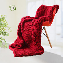 Load image into Gallery viewer, Chunky Knit Blanket Soft Handmade Knitting Throw