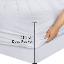 Load image into Gallery viewer, Quilted Fitted Mattress Pad , Elastic Fitted Mattress Protector