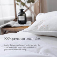 Load image into Gallery viewer, Luxurious Queen Size Goose Down Feather Comforter Down Feather Fiber Duvet Premium Cotton Cover