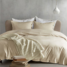Load image into Gallery viewer, Linen Duvet Cover Set , Coconut Button Closure