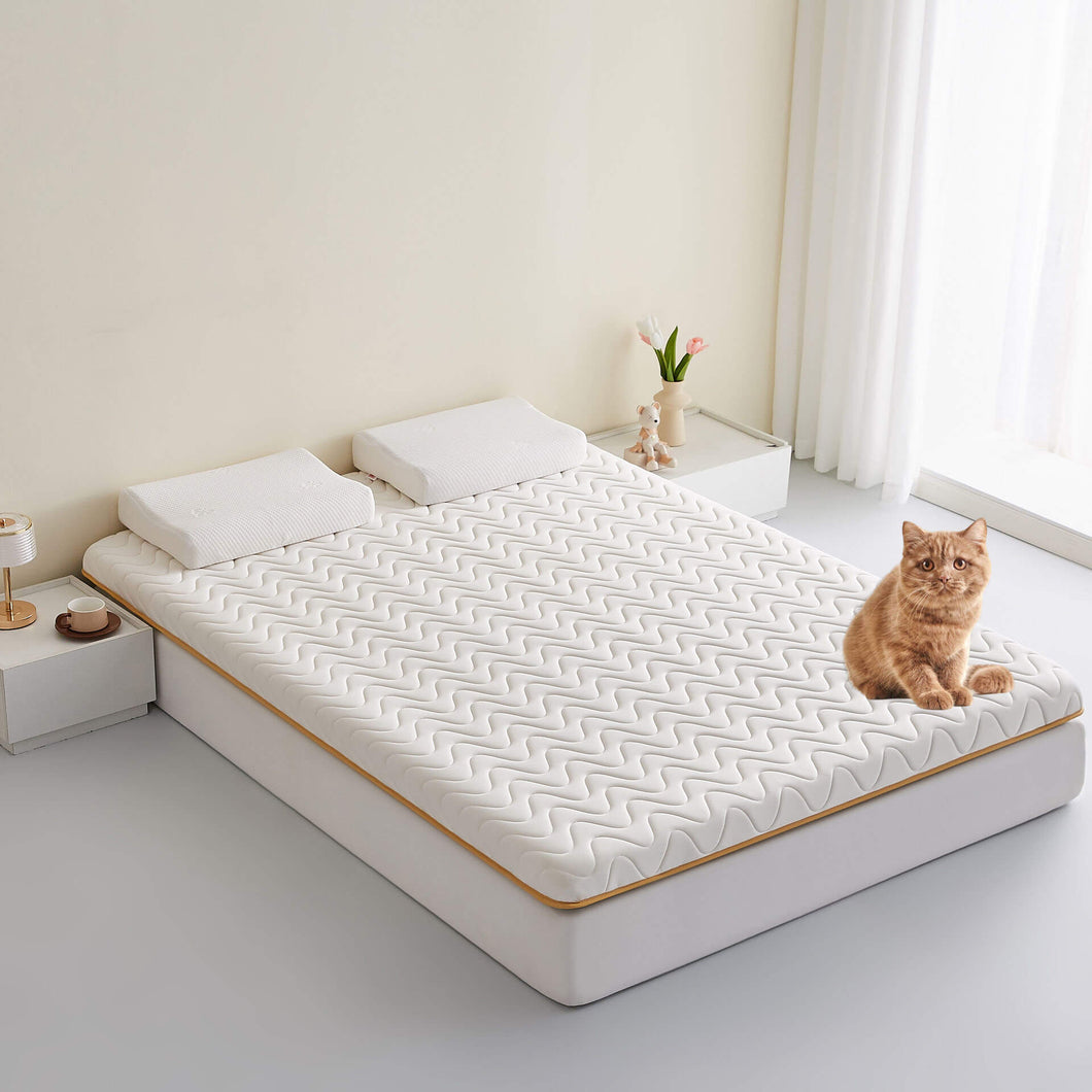 Cotton Mattress Pad, Machine Washable Mattress Protector Cover, Soft Cotton Top Cooling Mattress Topper ﻿ ﻿