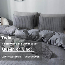 Load image into Gallery viewer, Seersucker Duvet Cover Set, 3 Pieces (1 Duvet Cover + 2 Pillow Cases)
