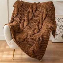 Load image into Gallery viewer, Non-shedding Cable Knit Chunky Blanket  - Breathable Cool
