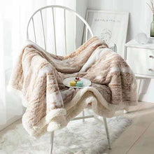 Load image into Gallery viewer, Knit Sherpa Blanket, Soft Warm Fleece Knitted Throw for Bed, Sofa
