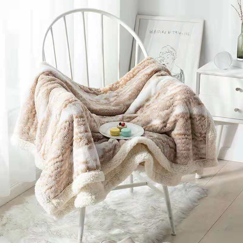 Knit Sherpa Blanket, Soft Warm Fleece Knitted Throw for Bed, Sofa