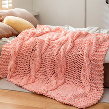 Load image into Gallery viewer, Non-shedding Cable Knit Chunky Blanket  - Breathable Cool
