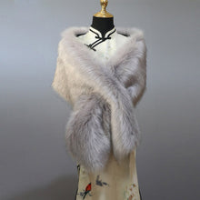Load image into Gallery viewer, Faux Fur Shawl Wrap Stole Evening Cape Collar

