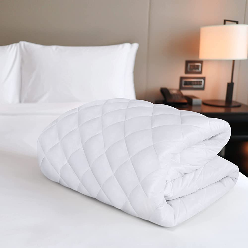Quilted Fitted Mattress Pad , Elastic Fitted Mattress Protector