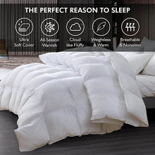Load image into Gallery viewer, Luxurious Queen Size Goose Down Feather Comforter Down Feather Fiber Duvet Premium Cotton Cover
