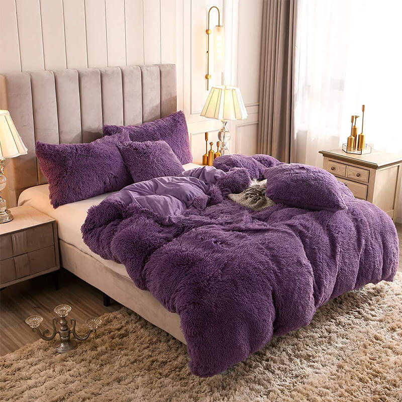 Fluffy Plush Duvet Cover Set Queen Size, Luxury Ultra Soft Velvet Fuzzy  Comforter Cover Bed Set - Bedding Sets & Collections, Facebook Marketplace